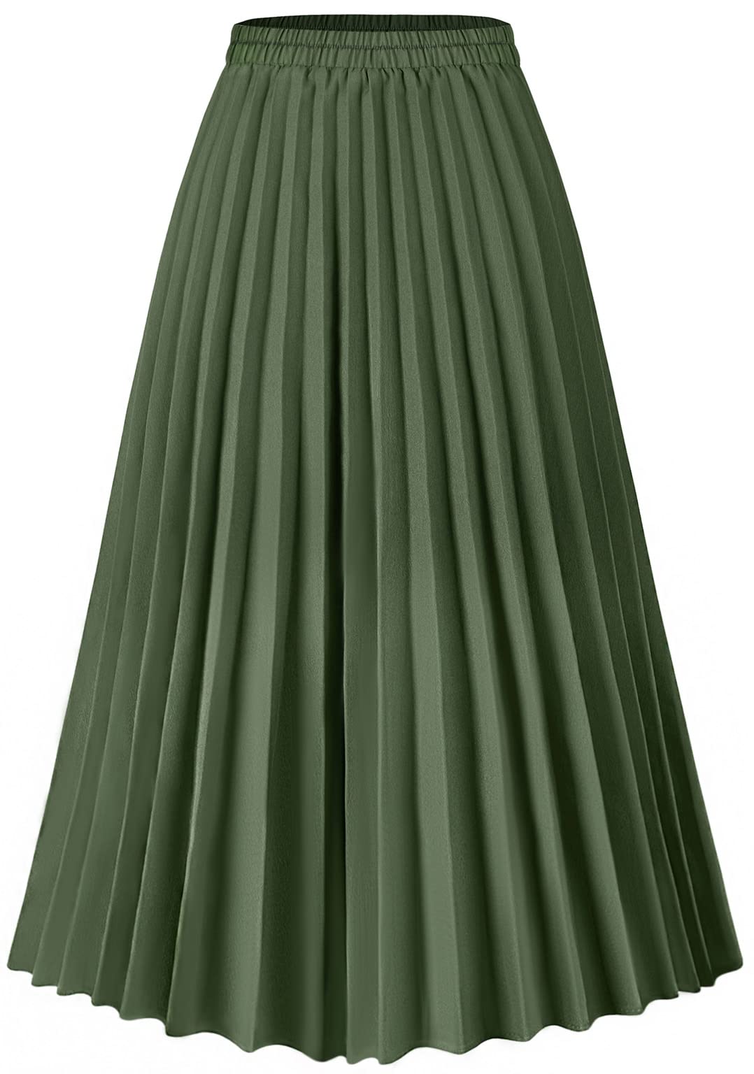 Basoteeuo Womens Skirt Leopard Print Midi Long Shirring Pleated Skirts High Waisted A Line Skirts