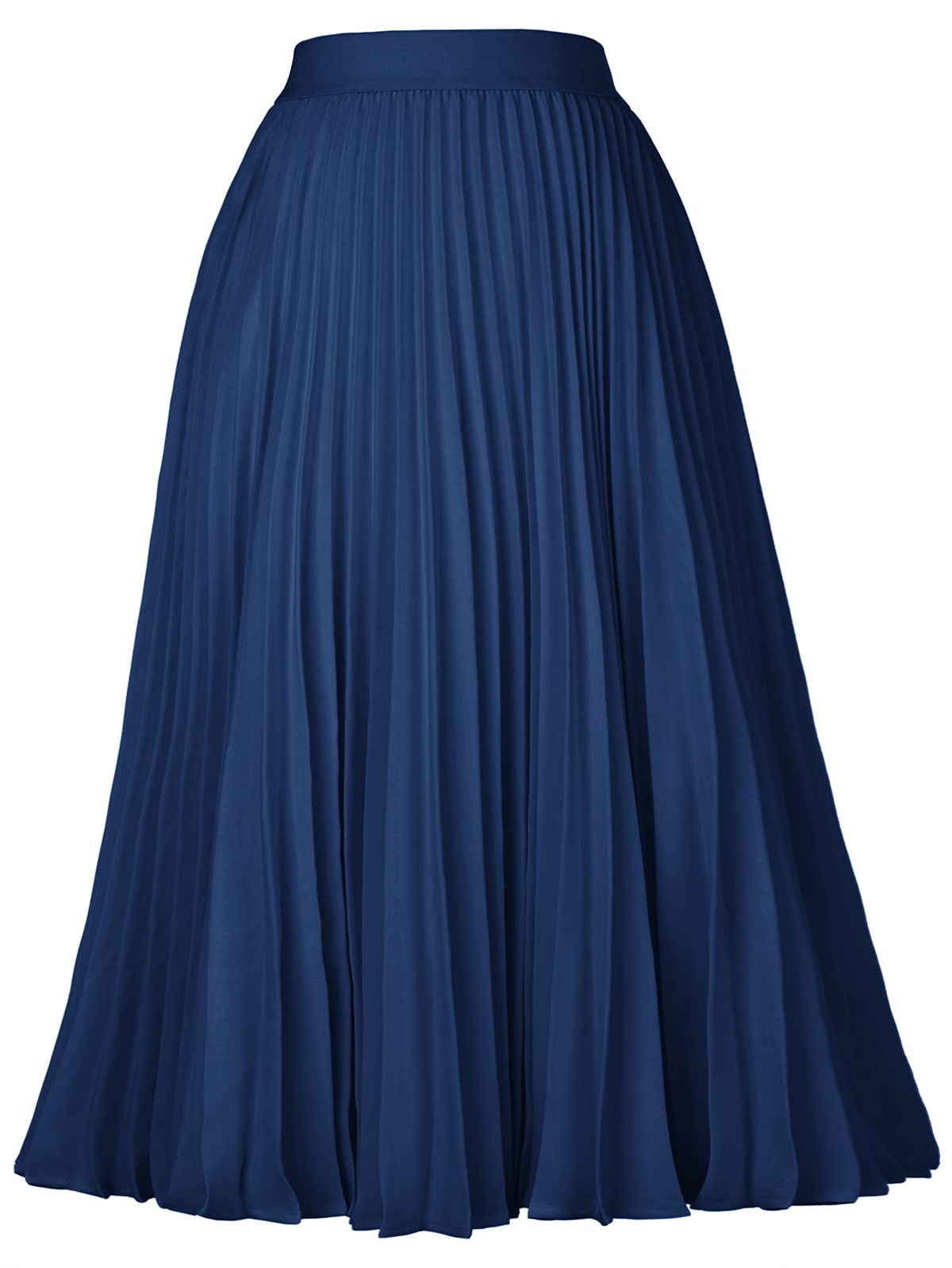 GRACE KARIN Pleated Midi Skirt for Women Chiffon A-Line Outfits