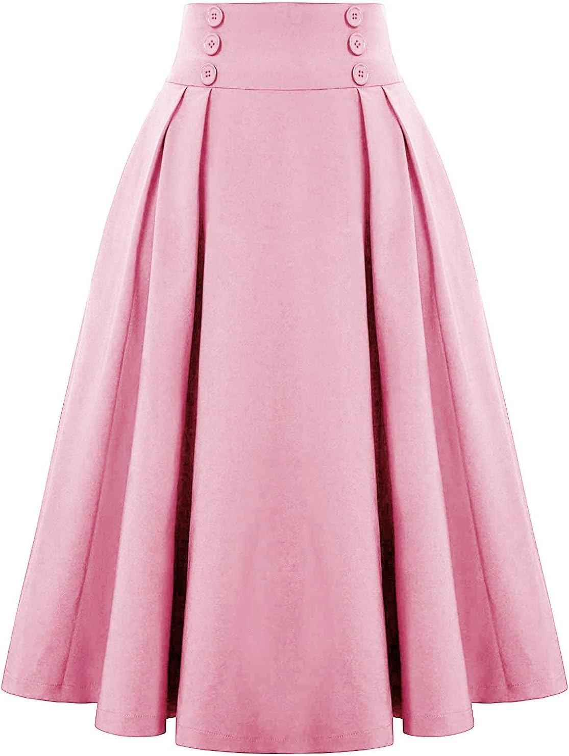 Midi Skirts for Women Elastic High Waisted A Line Flowy Pleated Skirt Business Casual Elegant Vintage Skirts