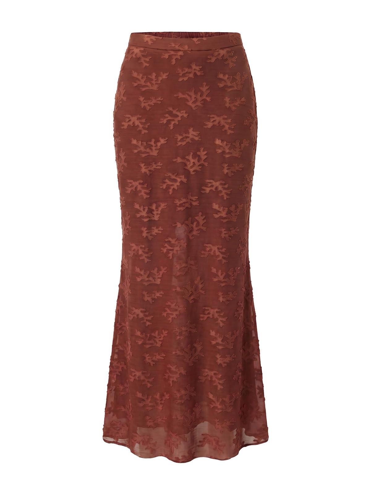 EXLURA Women Floral Maxi Mermaid Skirts Elastic Waist Flowy Long Midi Skirt