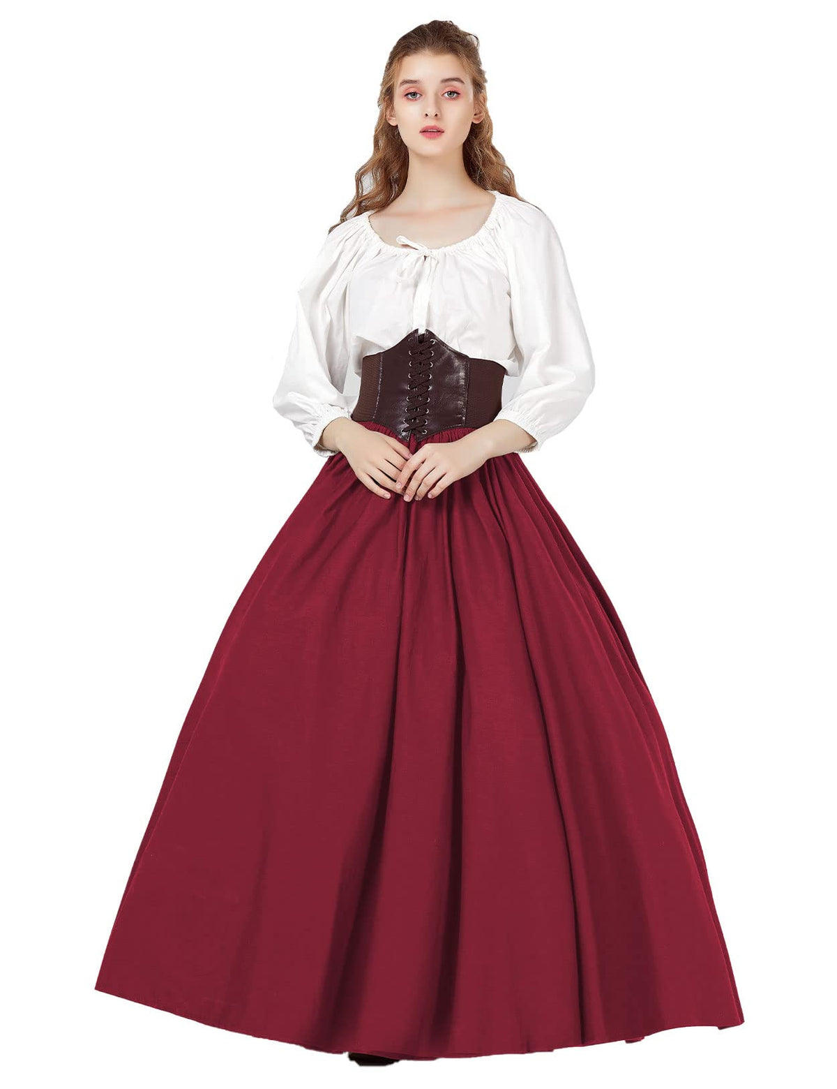 BEAUTELICATE Victorian Dress Renaissance Skirt Gypsy Long Maxi Medieval Skirt A-line Full Length
