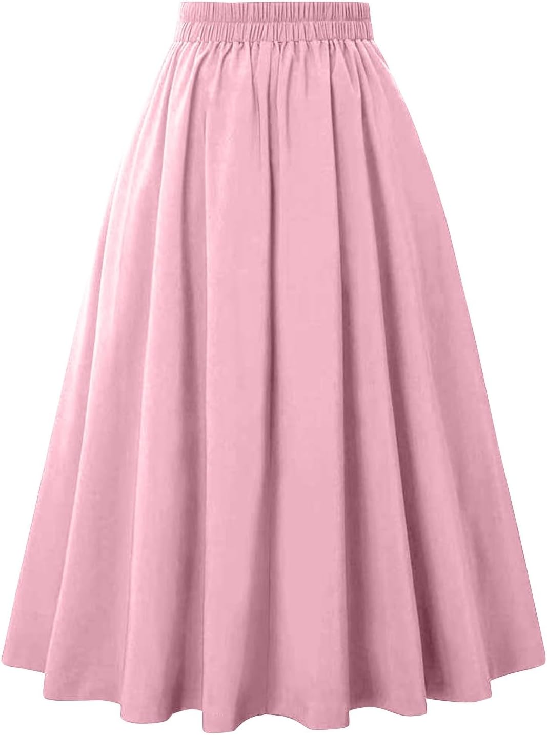 Midi Skirts for Women Elastic High Waisted A Line Flowy Pleated Skirt Business Casual Elegant Vintage Skirts