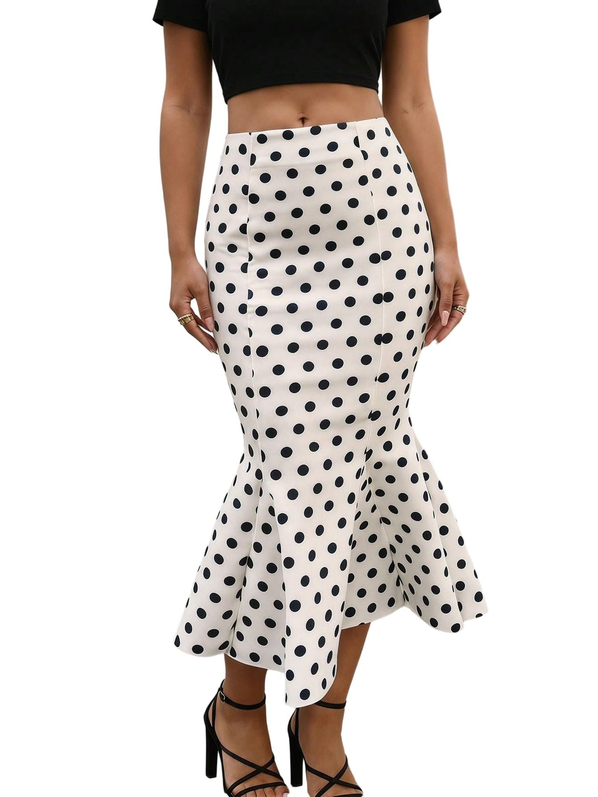GORGLITTER Women's Ruffle Maxi Pencil Skirts High Waisted Long Skirt