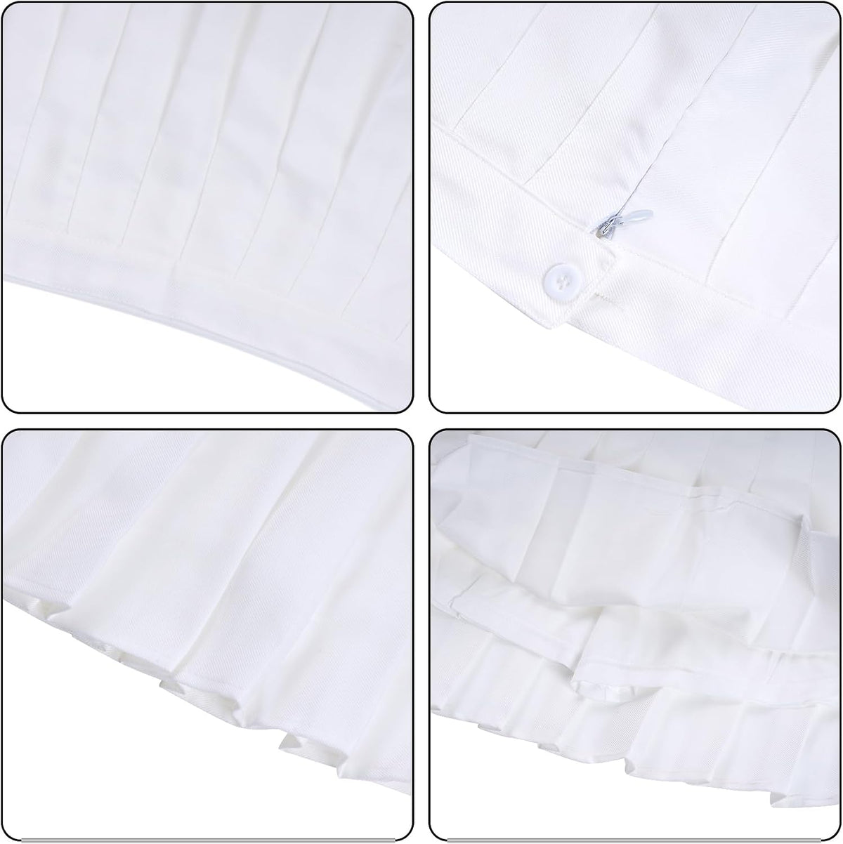 Rbenxia Womens Girl High Waisted Pleated Skirt A-Line Mini Skirt School Uniform Skater Tennis Skirts with Lining Shorts