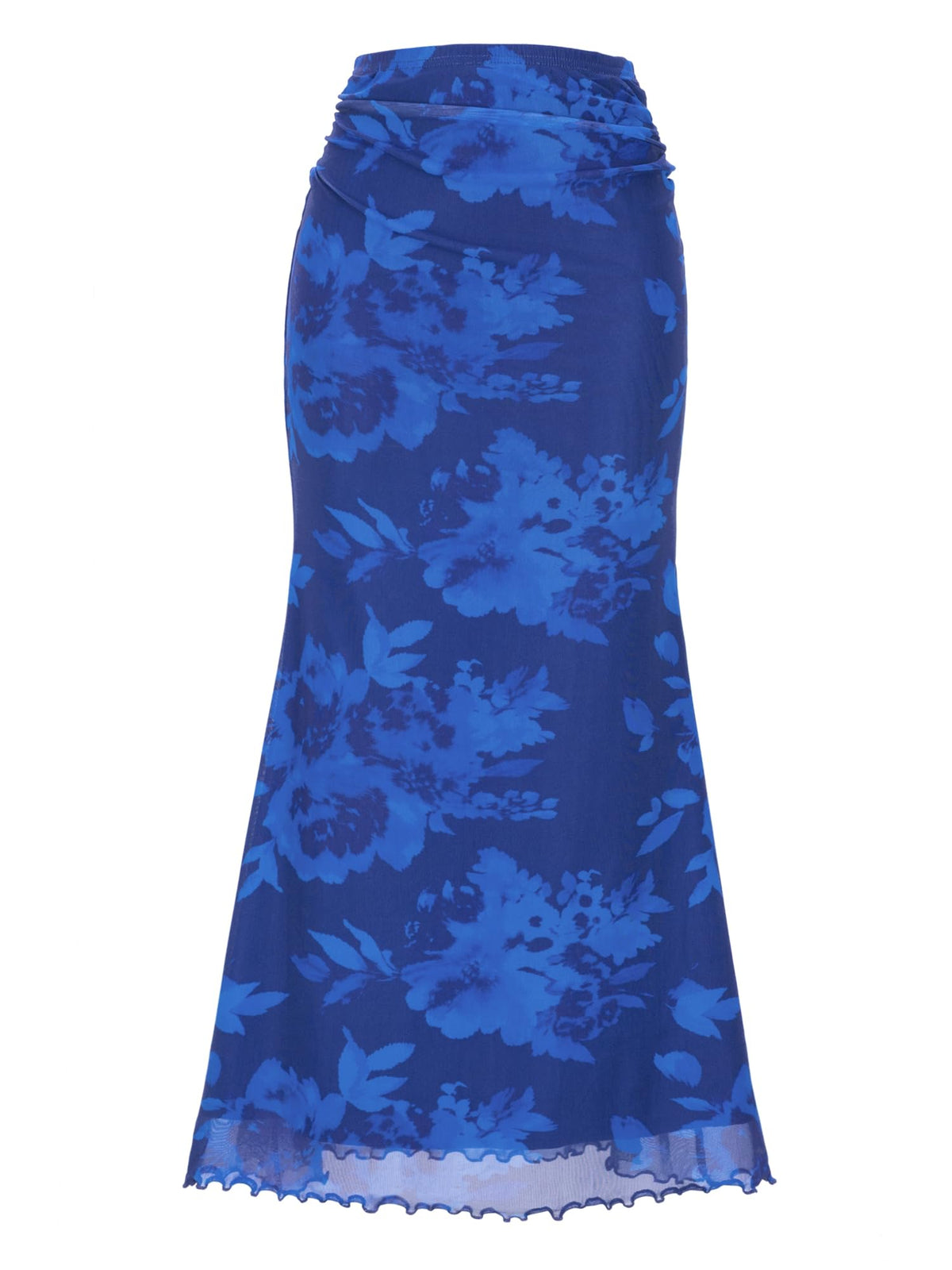 Allegra K Floral Mesh Maxi Skirt for Women Summer 2026 High Waisted Boho Bodycon Fishtail Long Skirts