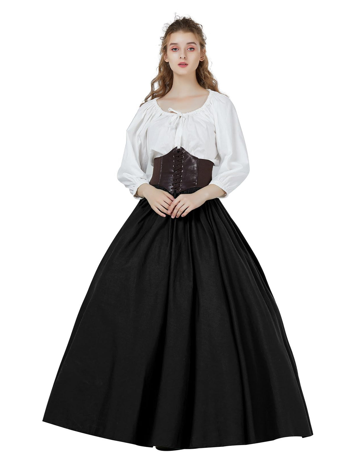 BEAUTELICATE Victorian Dress Renaissance Skirt Gypsy Long Maxi Medieval Skirt A-line Full Length