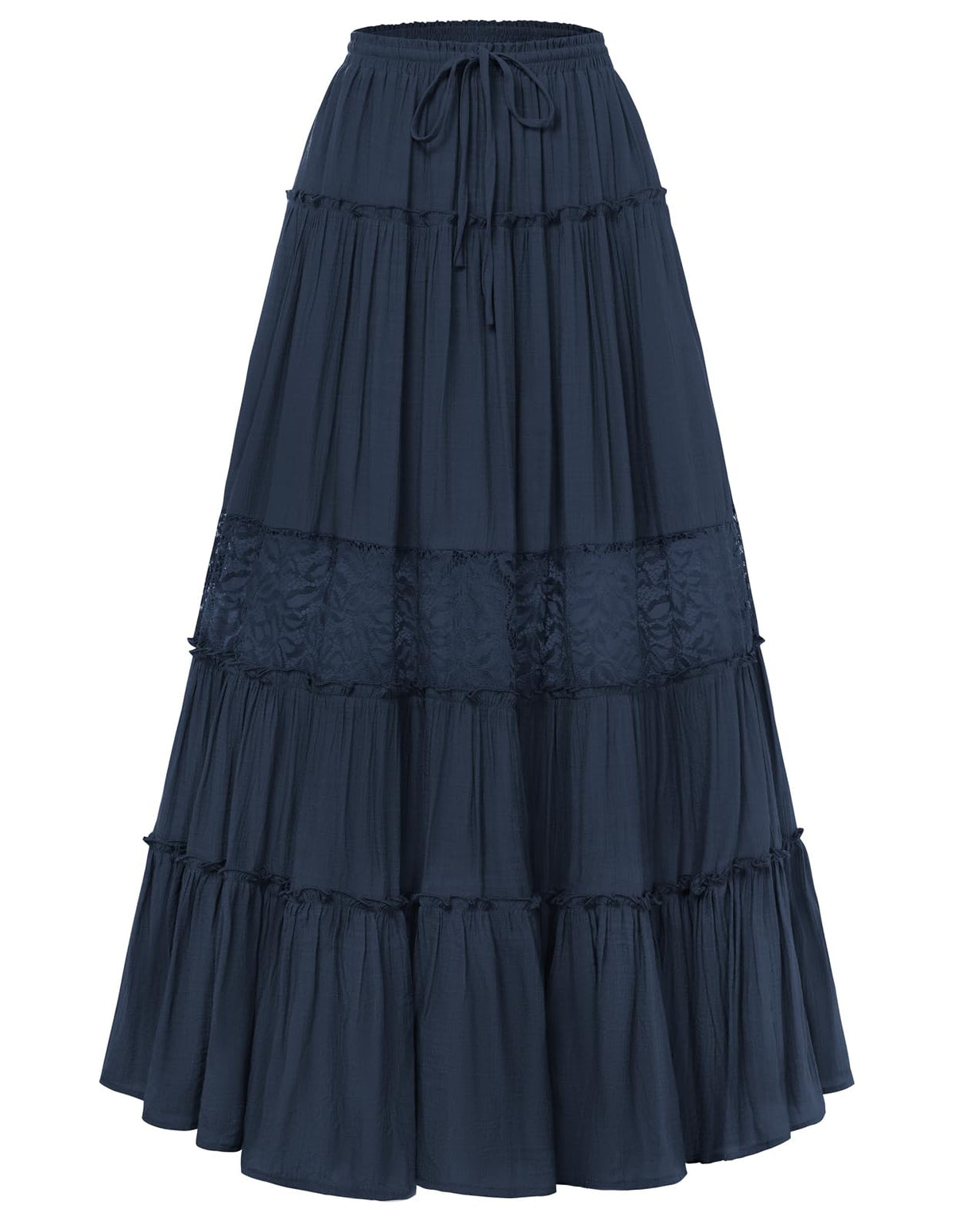 Scarlet Darkness Women's Boho Maxi Skirts Flowy Lace Long Renaissance Skirt