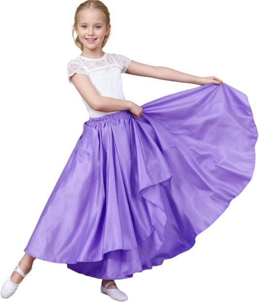 SANCAN Girls Belly Latin Talent Show Dance Skirt