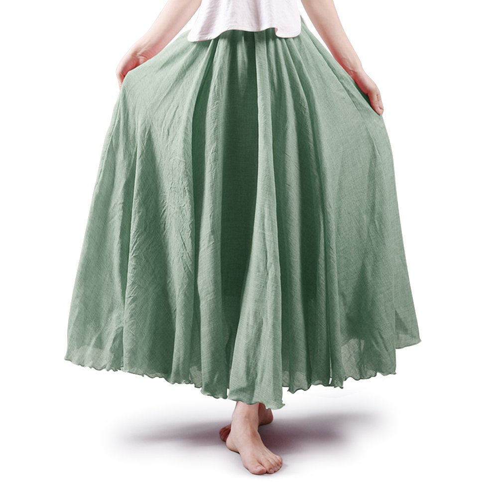 Women's Cotton Long Flowy Rave Renaissance Maxi Skirt