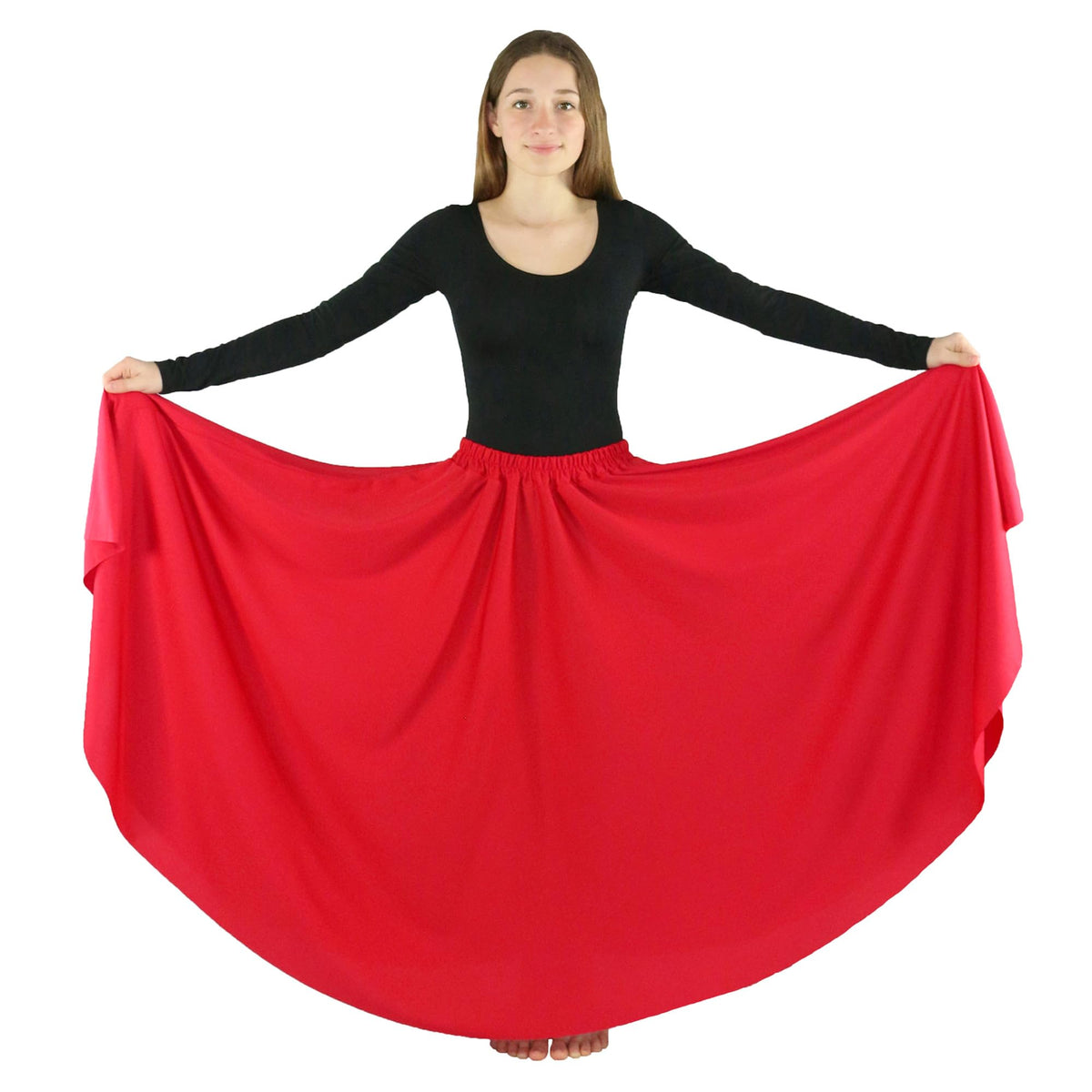 Danzcue Womens Long Full Circle Dance Skirt