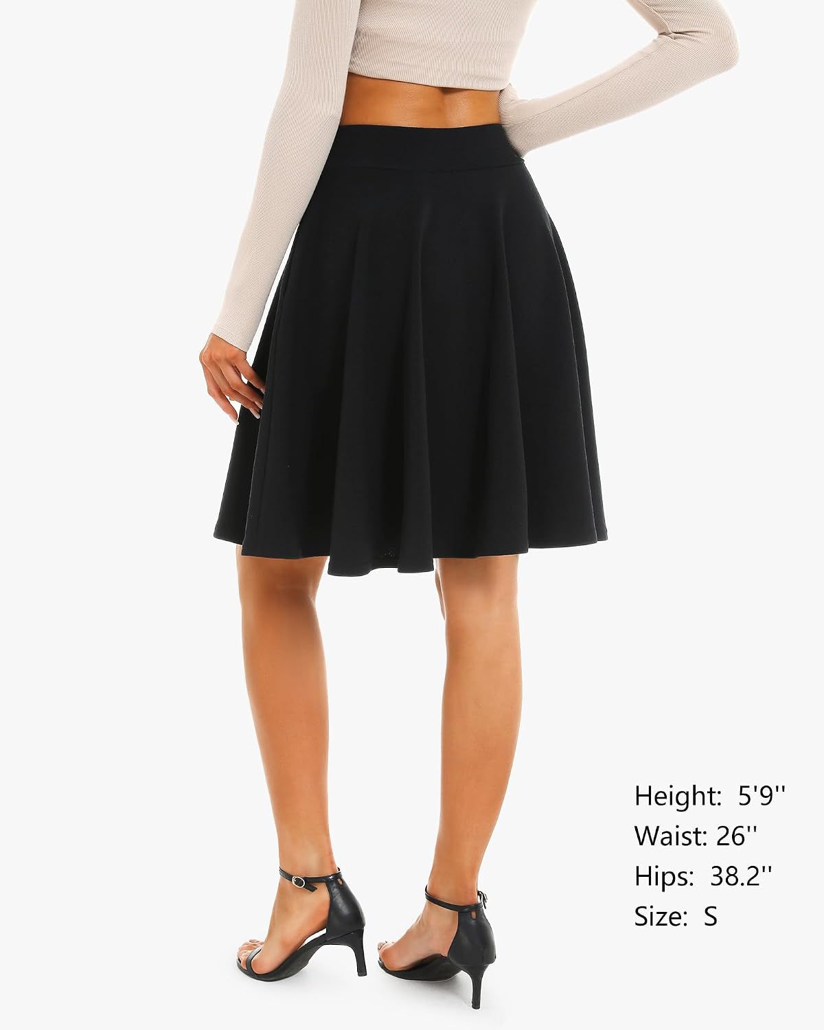 Stelle Women’s Knee Length Flared Skirt for Casual Office Travel Wear