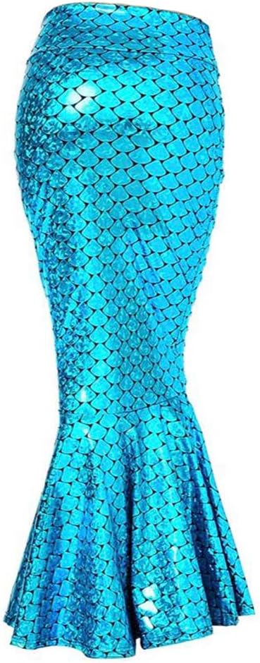 917 - Plus Size Faux Leather Pleated High Waist Maxi Mermaid Skirt
