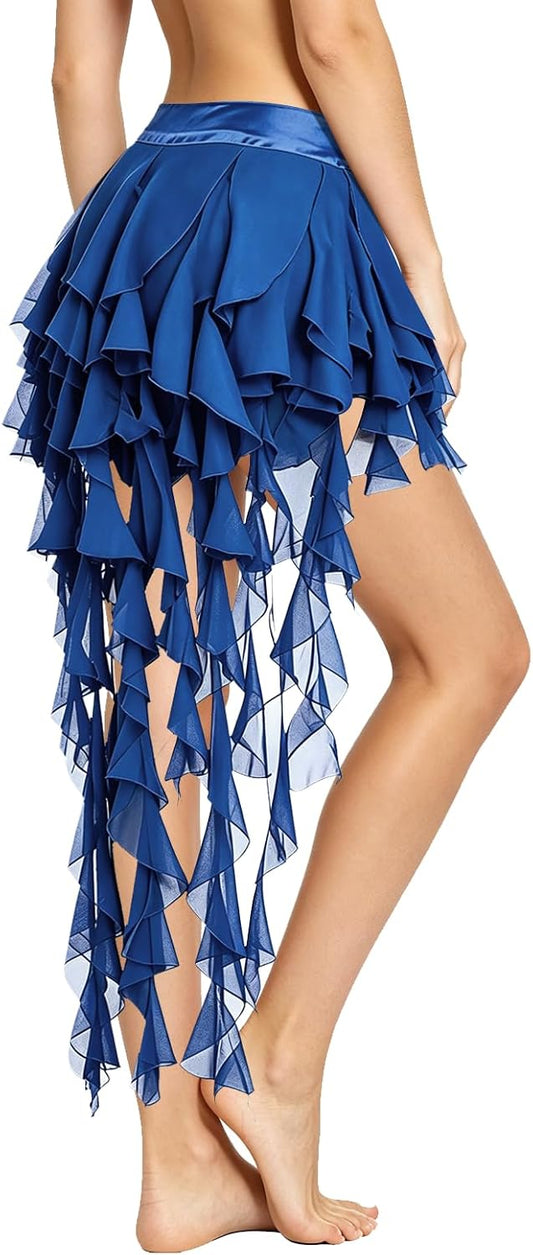Belly Dance Skirt for Women Belly Dance Hip Scarf Jellyfish Skirt Latin Dance Costume Rave Outfit