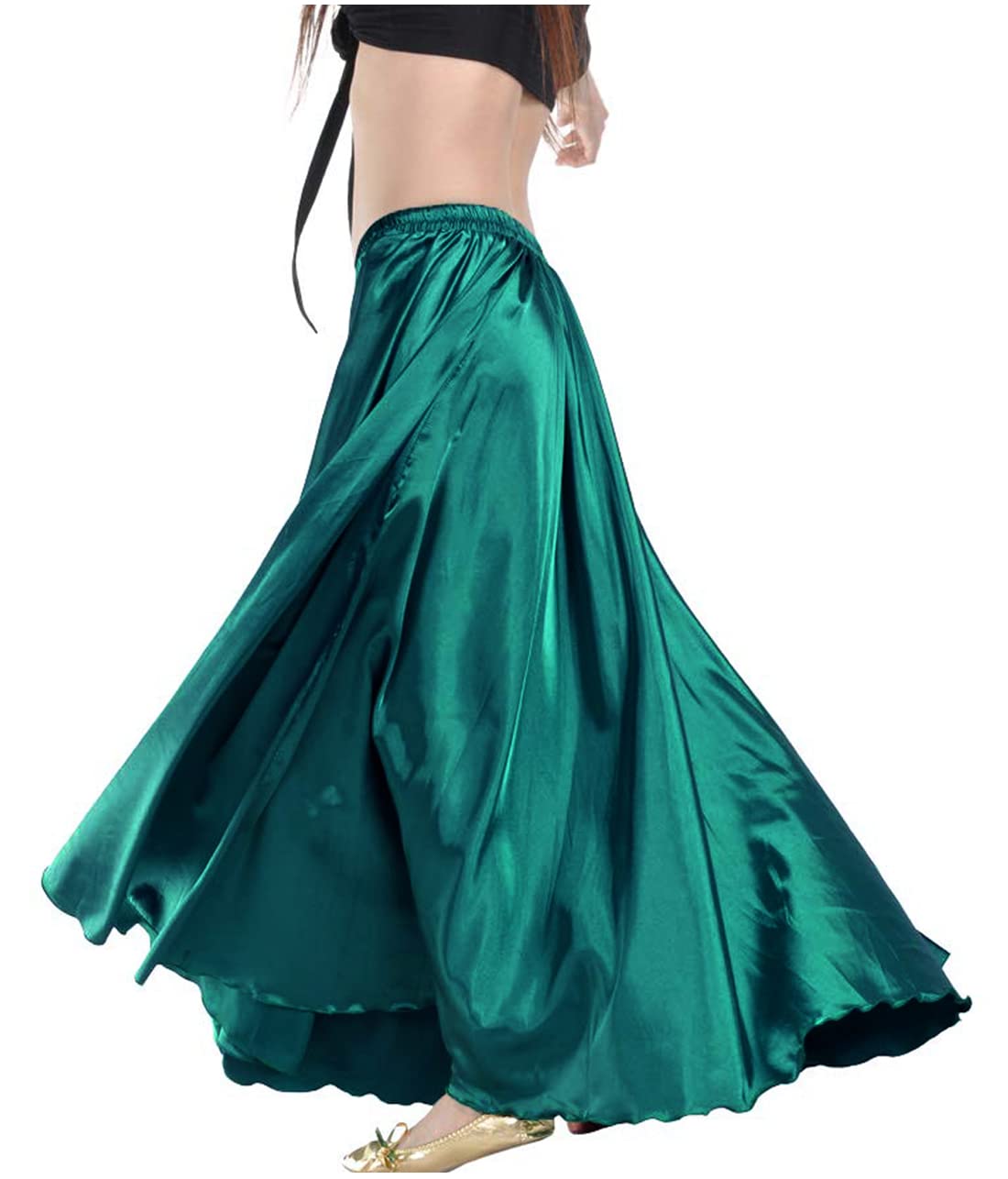 Indian Trendy Women's Satin Full Circle Swing Halloween Belly Dance Tribal Skirt