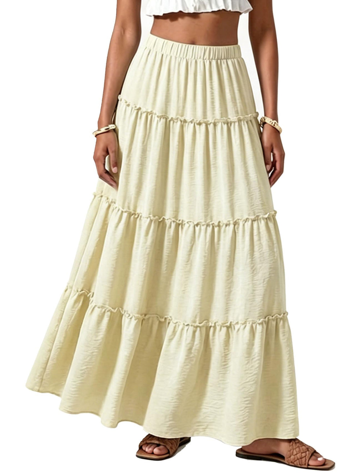 Long Maxi Flowy Skirt for Women Summer Bohemian Outfits