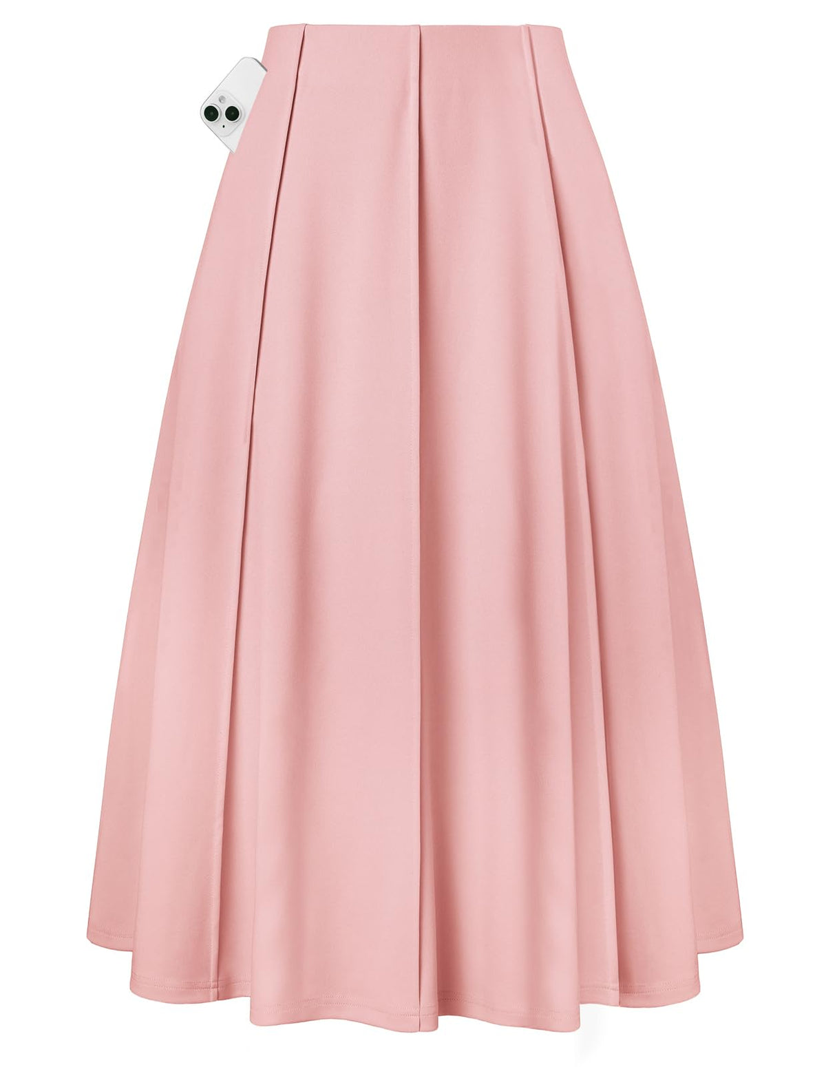 Kate Kasin Women's Midi A Line High Waisted Flowy Skirts with Pockets