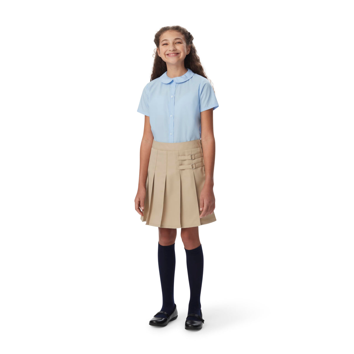 French Toast Girls Adjustable Waist Pleated-Front Two-tab Scooter