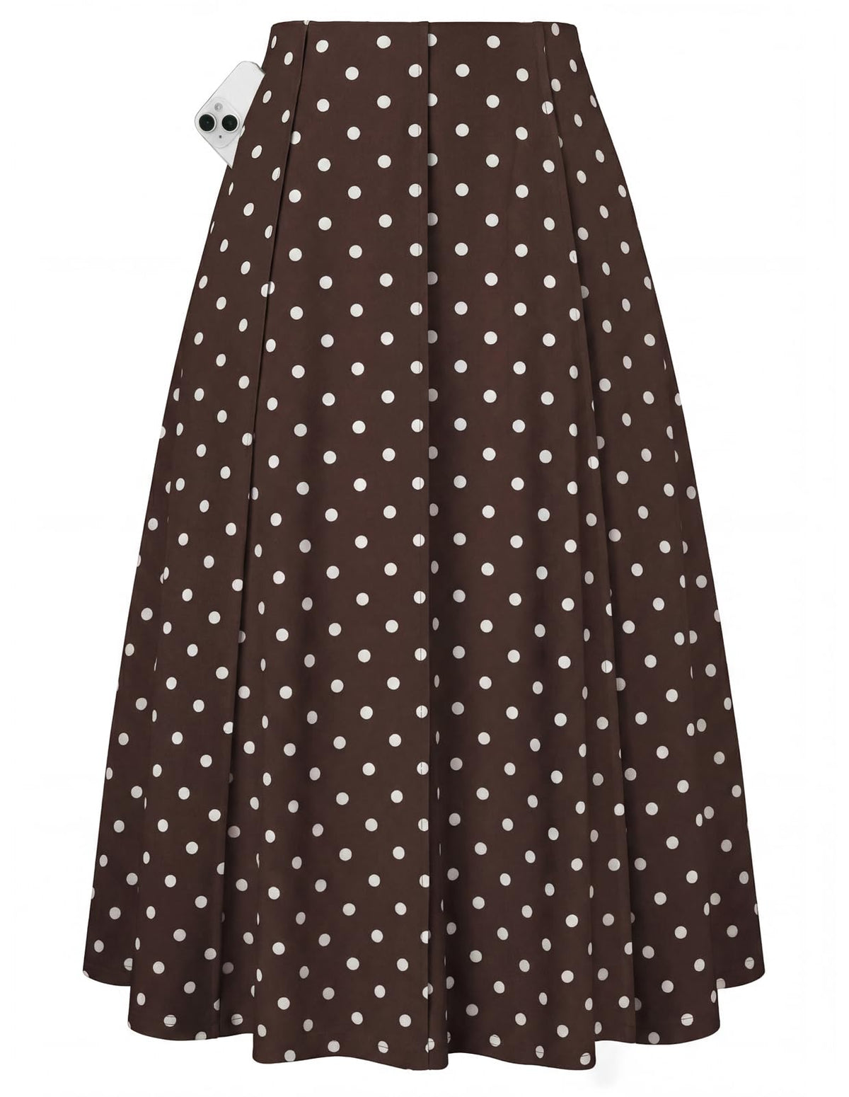 Kate Kasin Women's Midi A Line High Waisted Flowy Skirts with Pockets