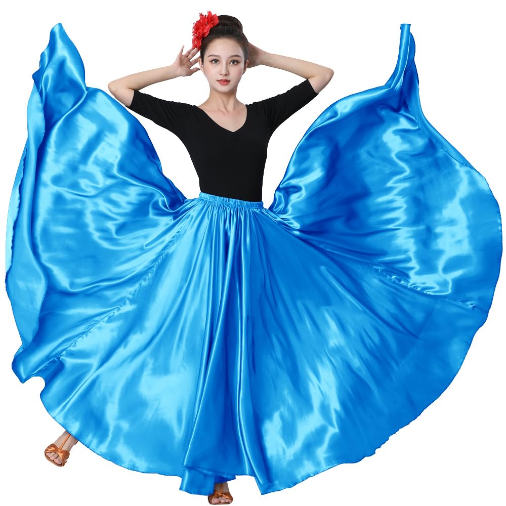 Womens Full Flowy Ankle Length Retro Long Maxi Tea Dance Skirt