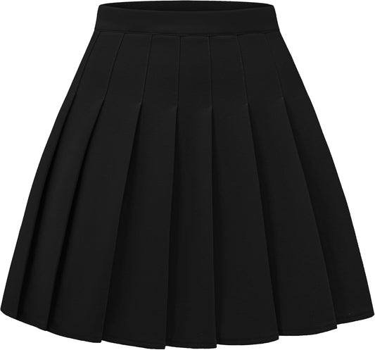 DRESS NICES Women Pleated Skirt A-Line Short Mini Basic Skirt School Uniform Cheerleader Skirts Skater Skirt
