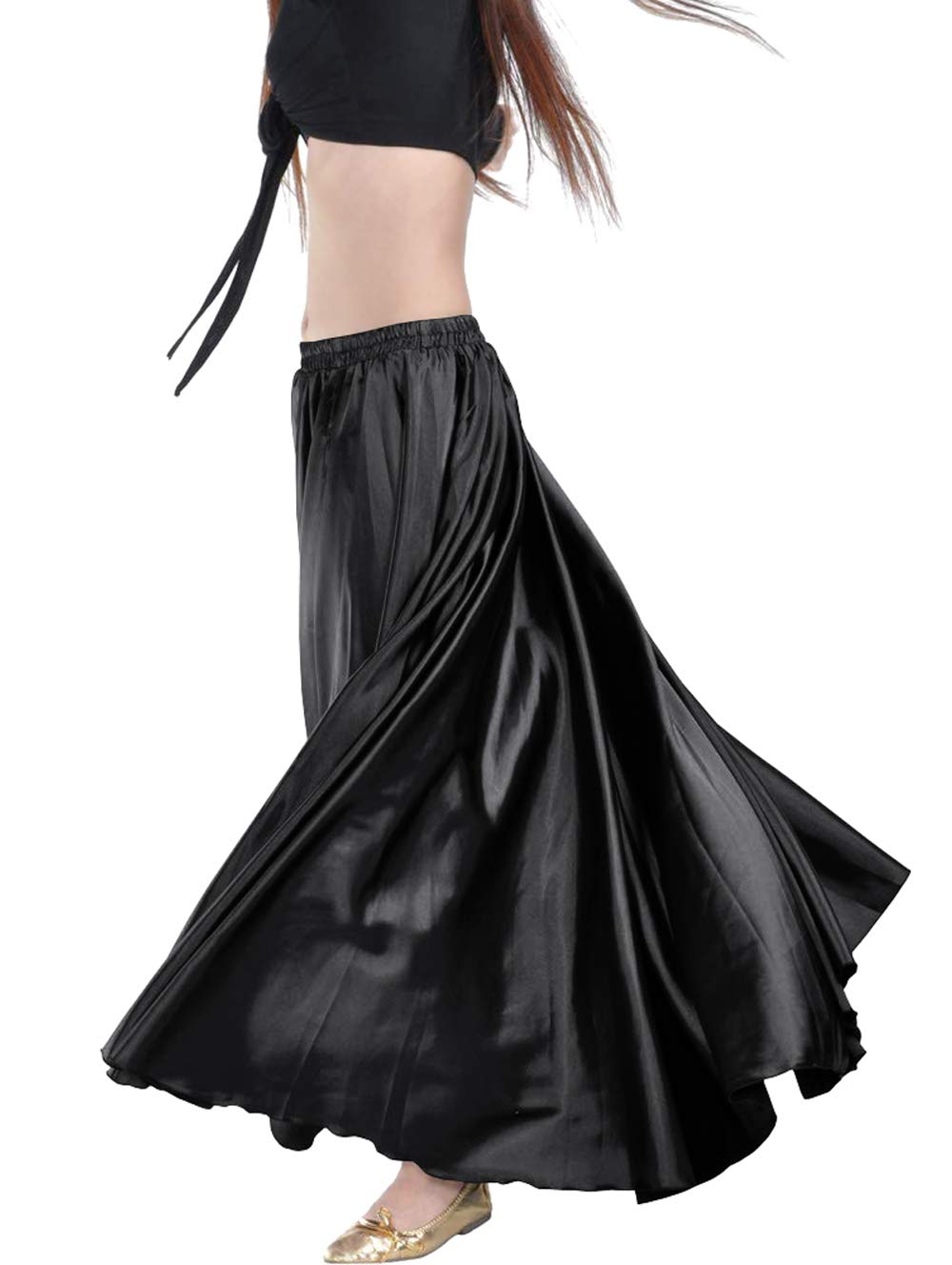 Indian Trendy Women's Satin Full Circle Swing Halloween Belly Dance Tribal Skirt