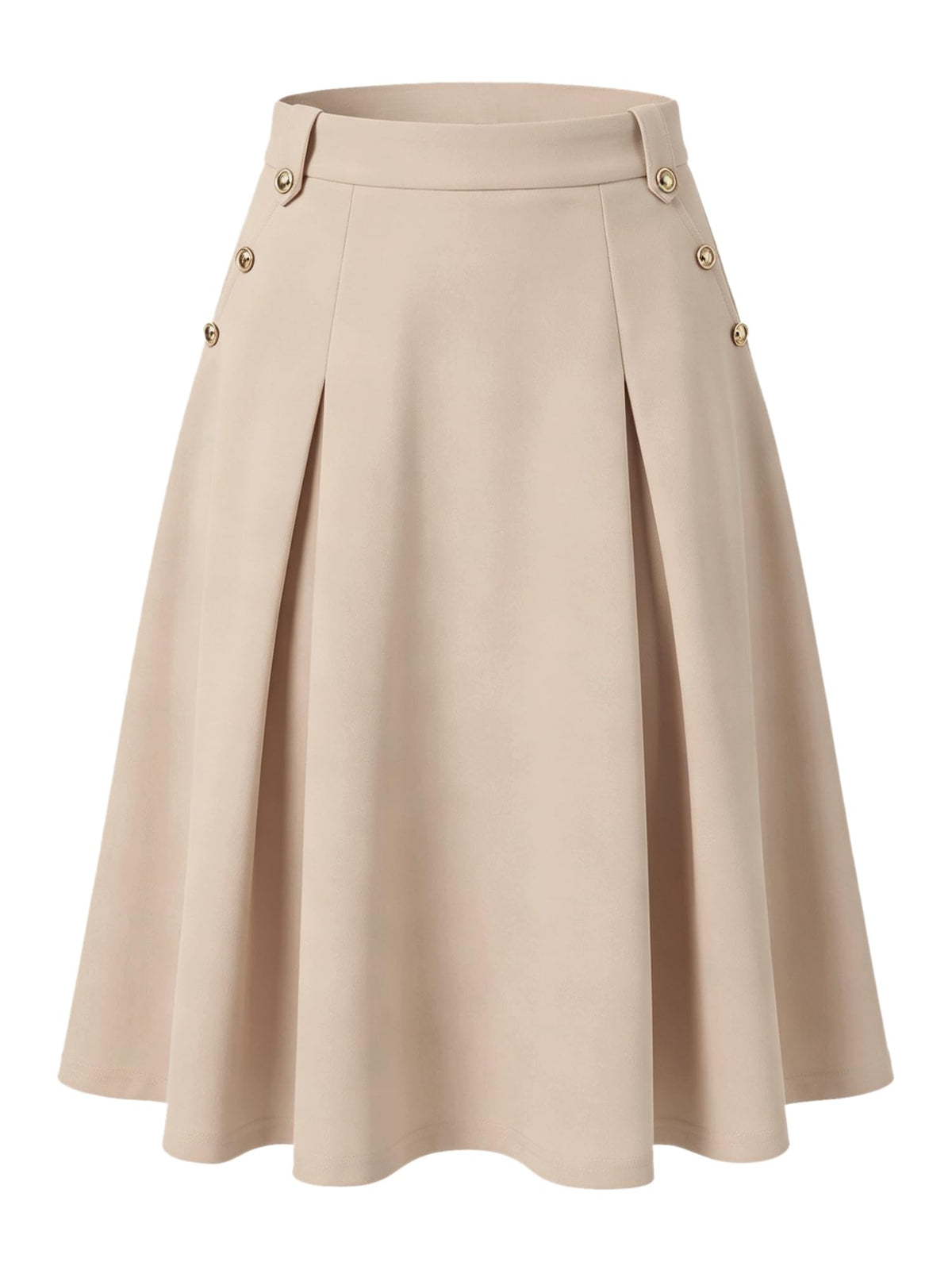 Allegra K Women Vintage High Waist A-Line Pleated Midi Business Skirt