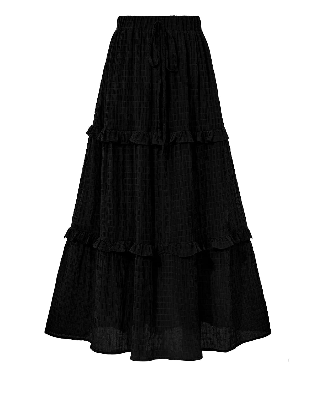 BTFBM Casual Solid Maxi Skirt Fall Clothes Flared A-Line Skirts for Women