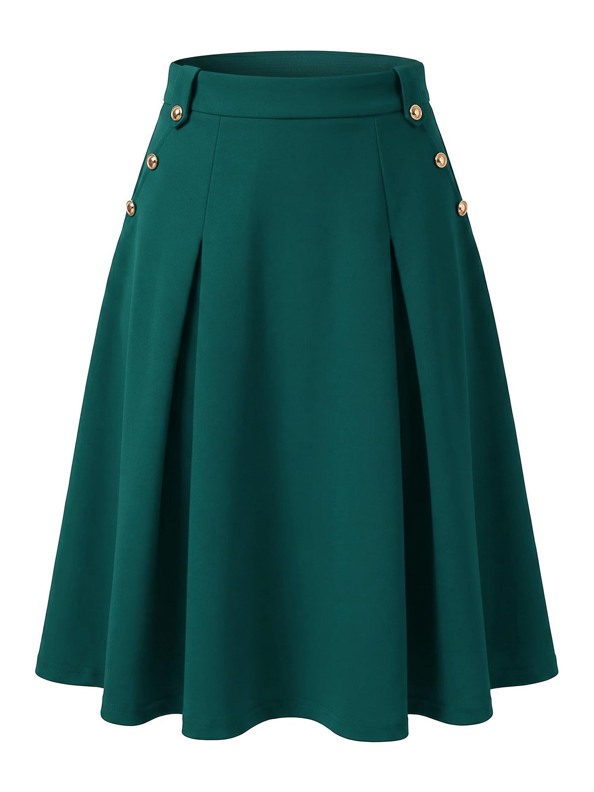 Allegra K Women Vintage High Waist A-Line Pleated Midi Business Skirt