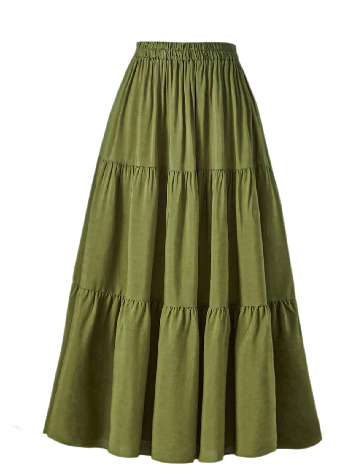 OSTOO Women's Summer Long Flowy Renaissance Skirt with Pockets - Boho High Waist A-Line Maxi Skirt