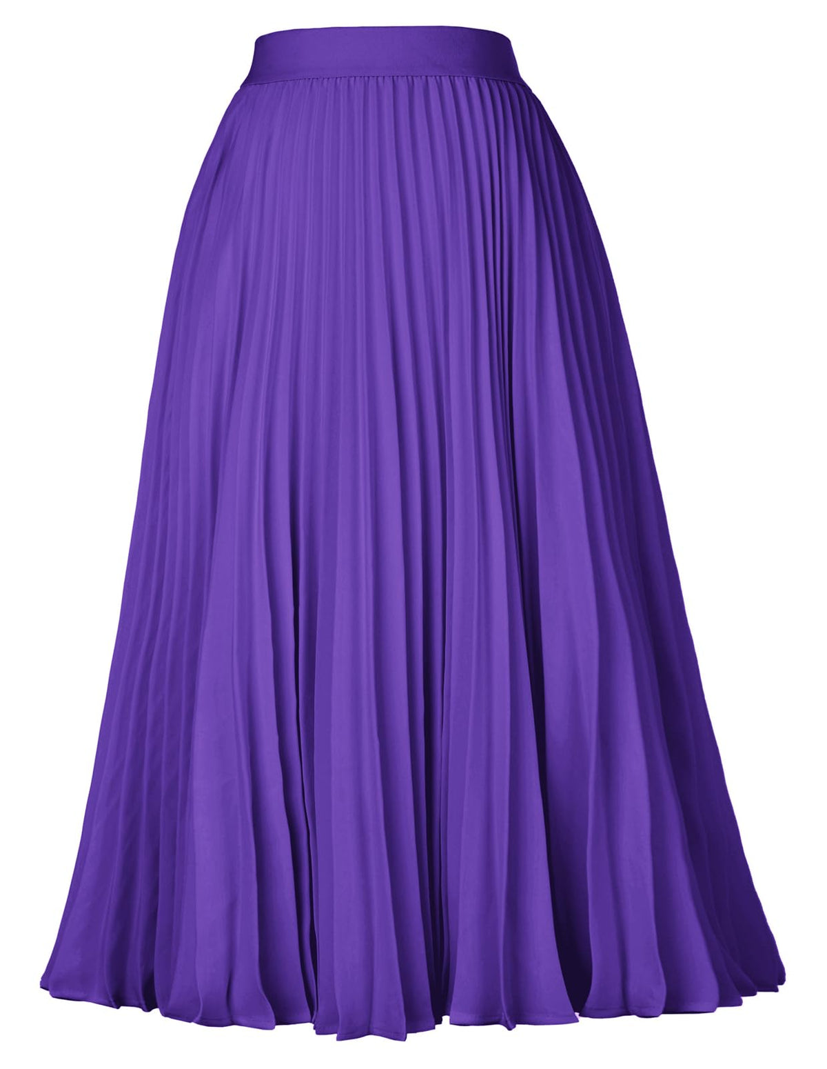 GRACE KARIN Pleated Midi Skirt for Women Chiffon A-Line Outfits