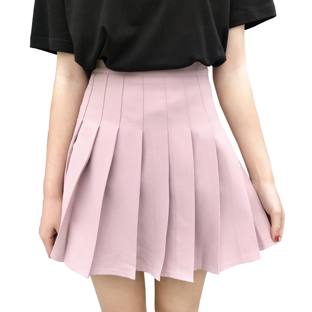 Hoerev Women Girls Short High Waist Pleated Skater Tennis Skirt