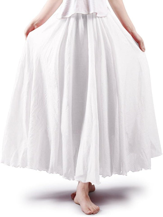 Women's Cotton Long Flowy Rave Renaissance Maxi Skirt