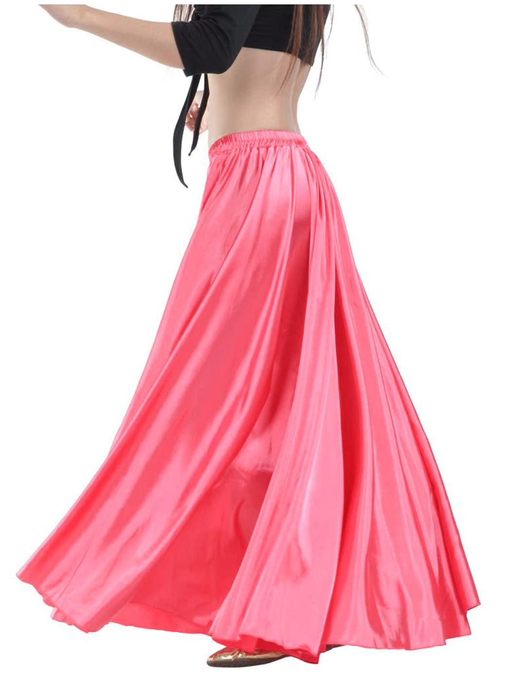 Indian Trendy Women's Satin Full Circle Swing Halloween Belly Dance Tribal Skirt