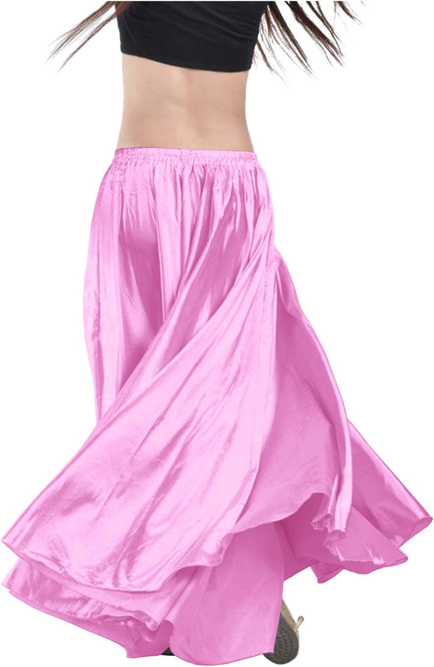 Indian Trendy Women's Satin Full Circle Swing Halloween Belly Dance Tribal Skirt