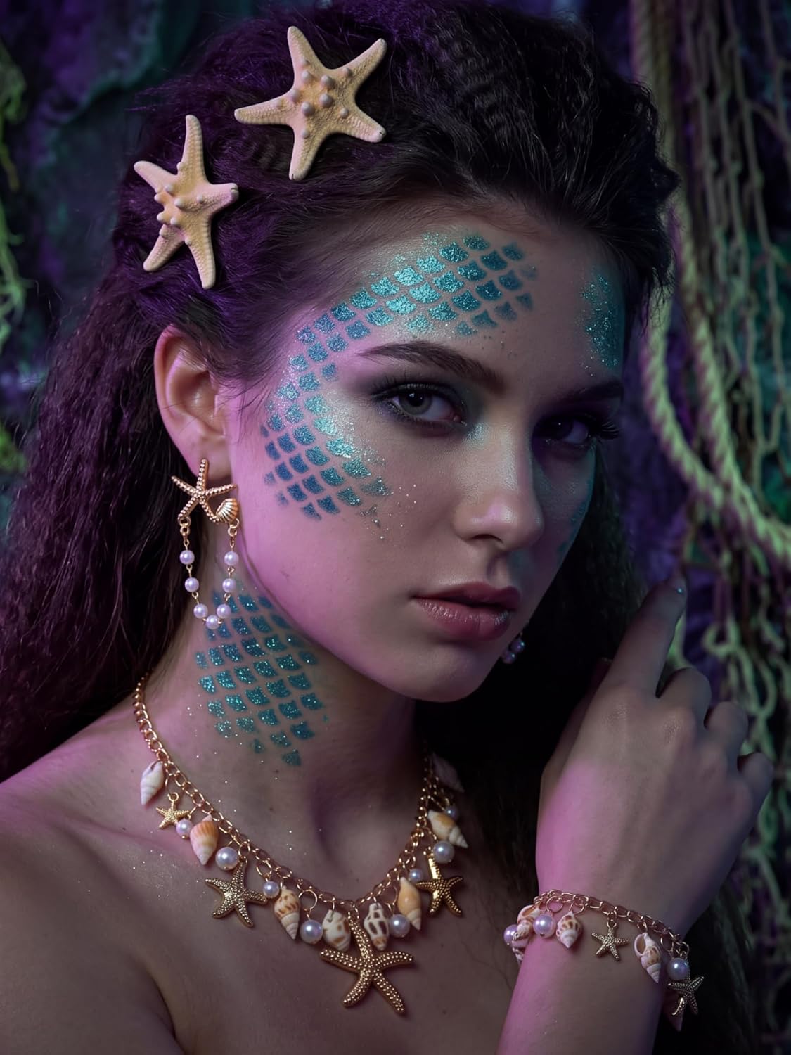 Tondiamo 22 Pcs Halloween Mermaid Costume Accessorie