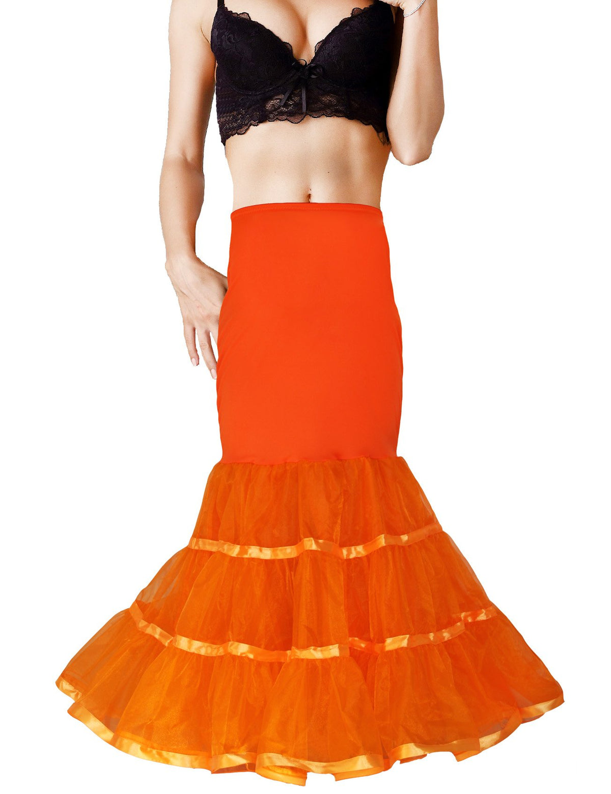 Women Mermaid Petticoat Fishtail Underskirt Trumpet Crinoline for Mermaid Wedding Dress