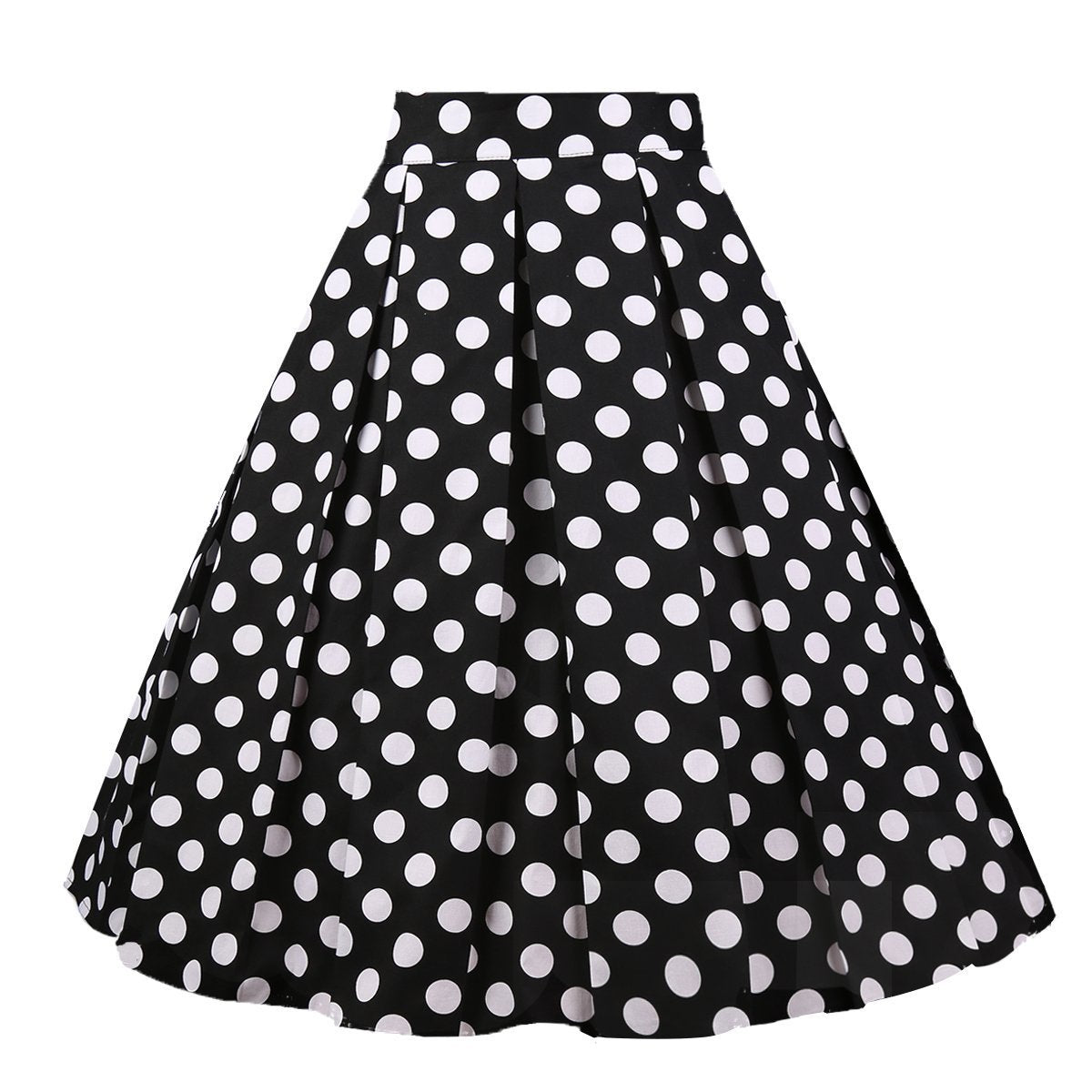 OBBUE Vintage Pleated Skirt A-line Midi Skirts