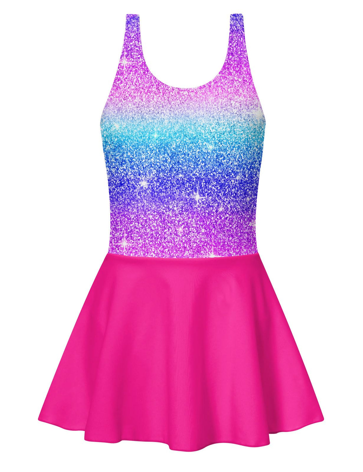 Yousie Girls One Piece Swimsuit with Skirt Bathing Suit Swim Dress 5-9Y