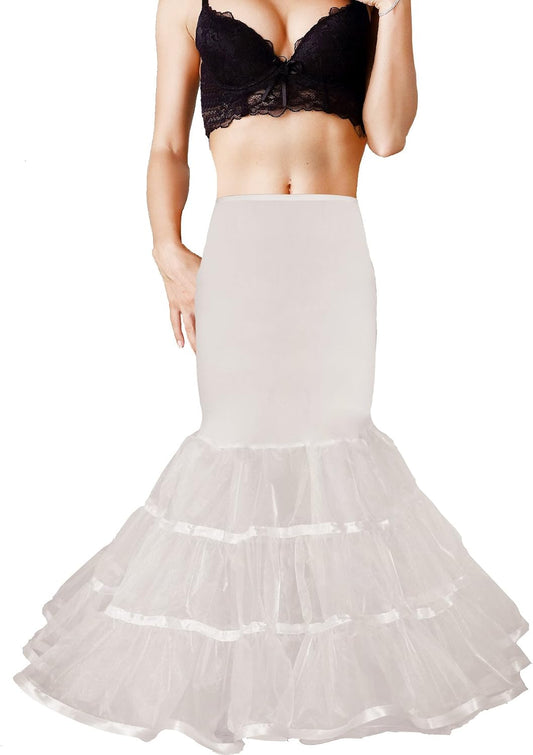 Women Mermaid Petticoat Fishtail Underskirt Trumpet Crinoline for Mermaid Wedding Dress