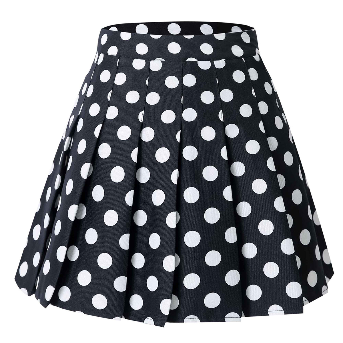 Hoerev Women Girls Short High Waist Pleated Skater Tennis Skirt