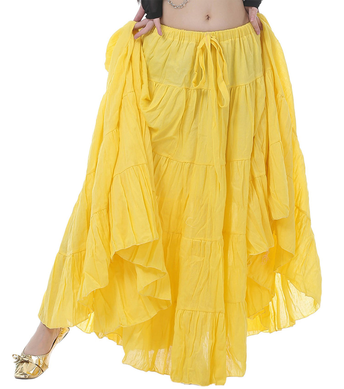 Astage Woman Belly Dance Full Circle Maxi Trible Skirts Linen Bohe Dress