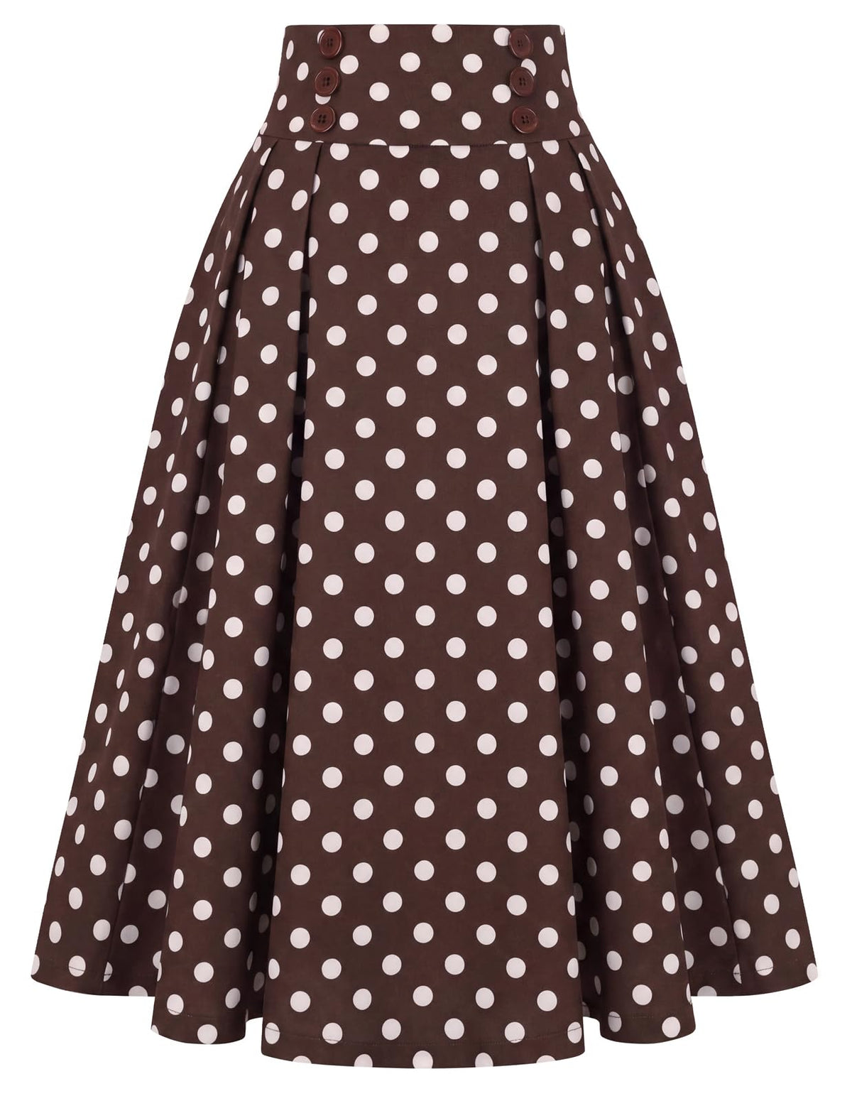 Belle Poque Women's Midi Pleated A-Line Skirts Pockets
