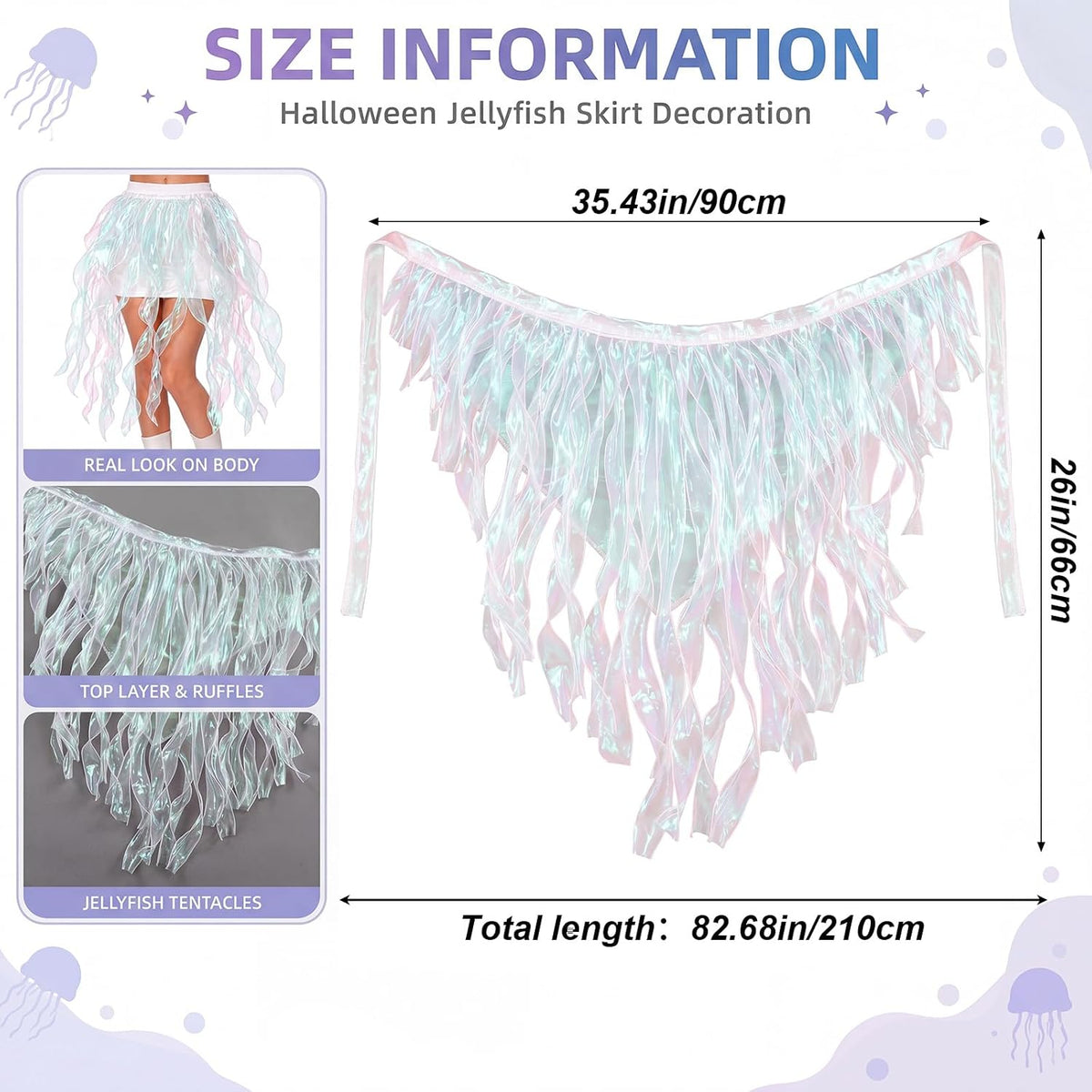 Halloween Jellyfish Skirt for Women Mermaid Costume
