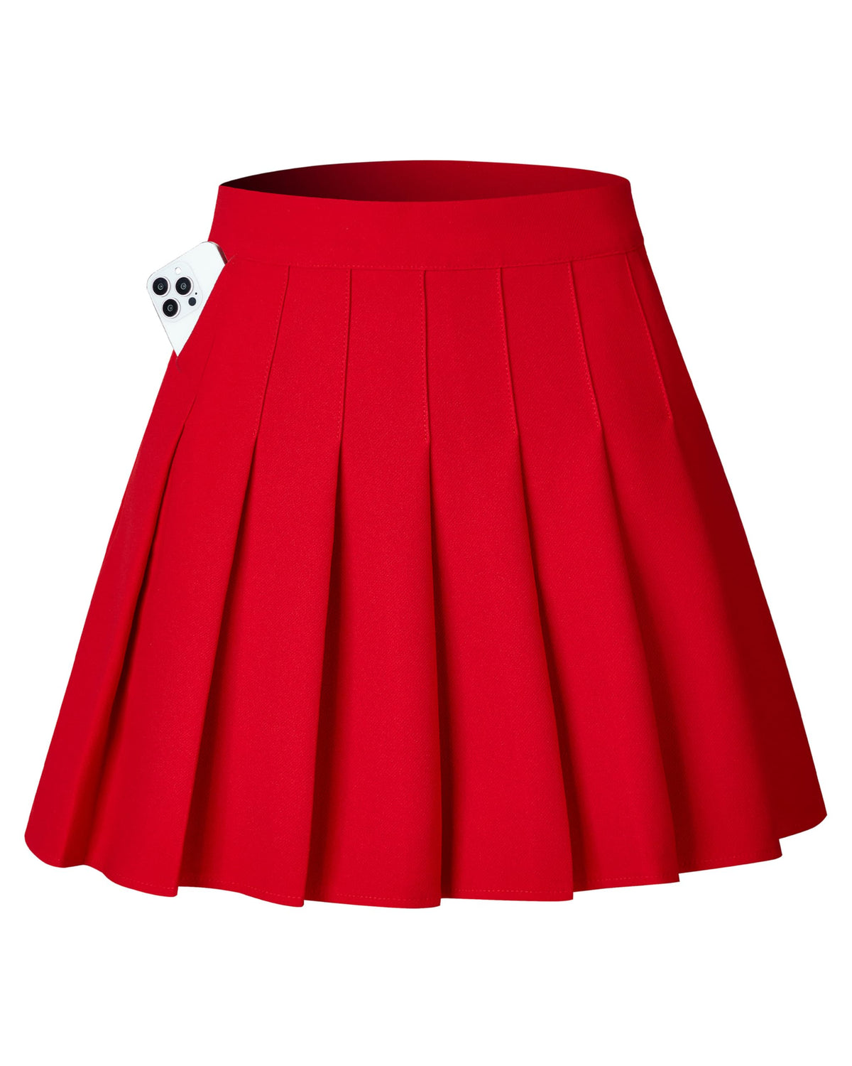 Shestellar Women's High-Waisted Pleated A-Line Mini Tennis Skater Skirt