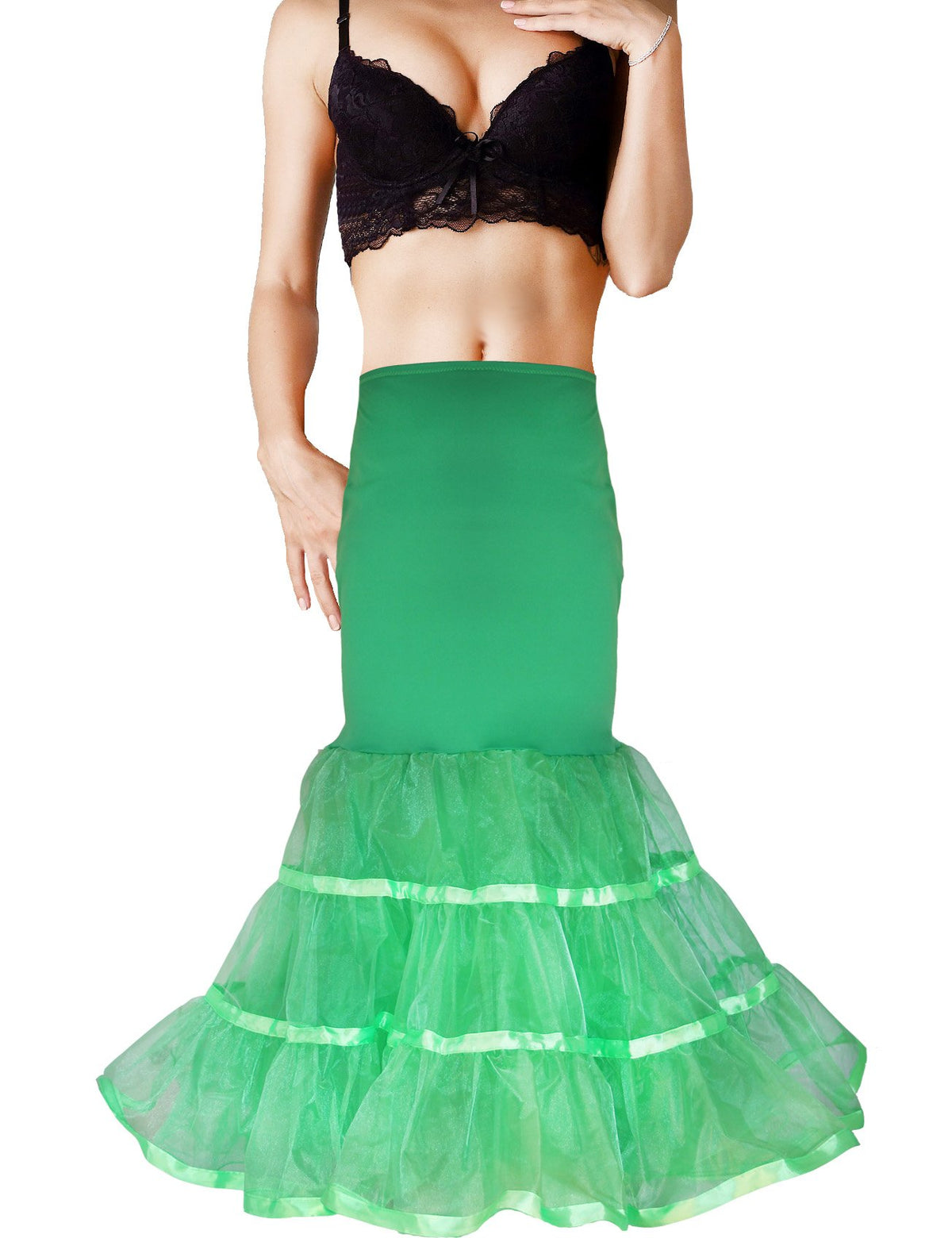 Women Mermaid Petticoat Fishtail Underskirt Trumpet Crinoline for Mermaid Wedding Dress