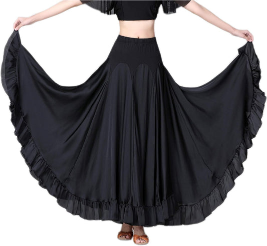 CISMARK Long Modern Flamenco Waltz Standard Ballroom Dance Fancy Training Skirt