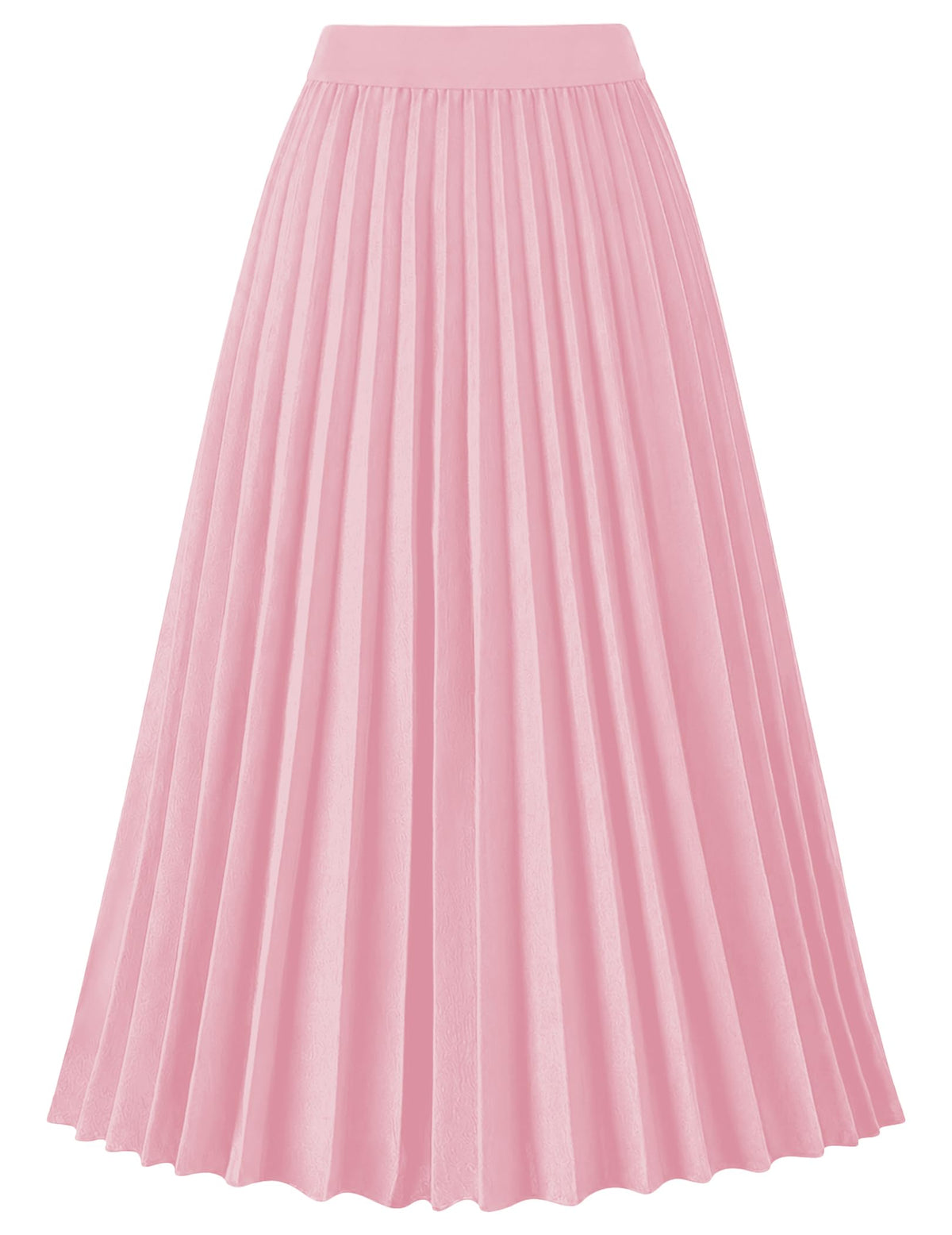 Pleated Midi Skirts for Women High Waist Knee Length Skirt