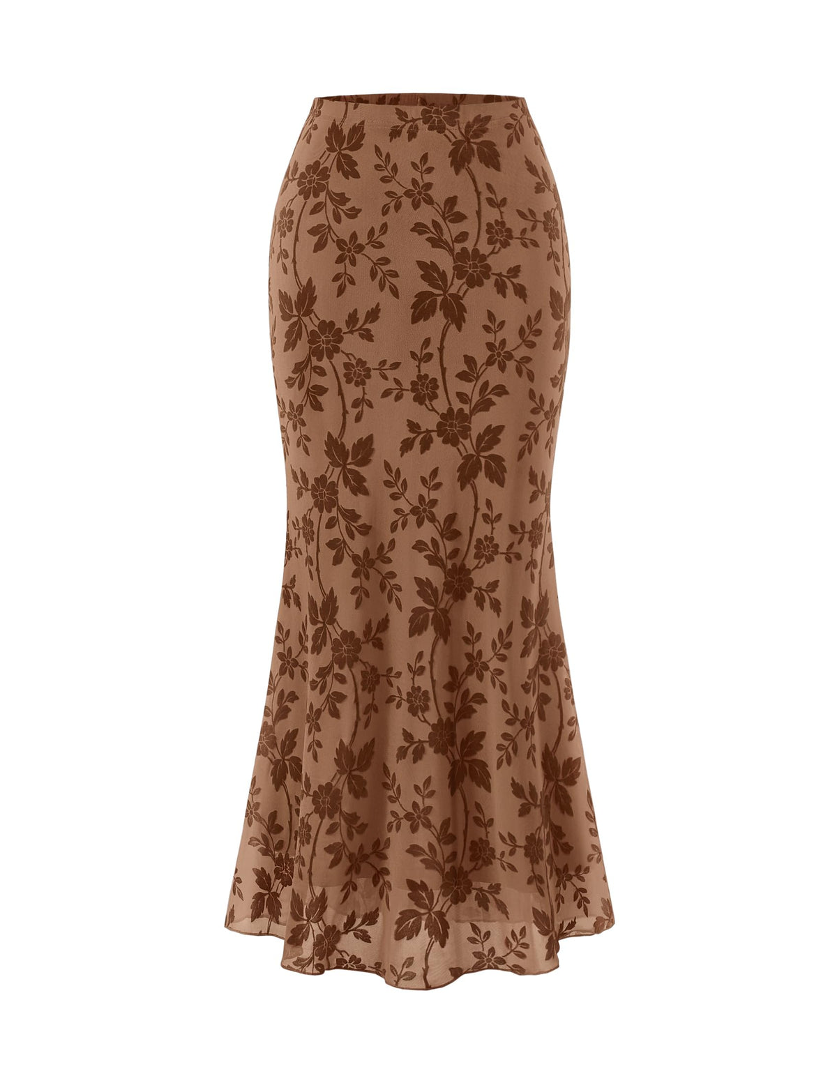 ZESICA Floral Mermaid High Waisted Mesh Maxi Skirts for Women