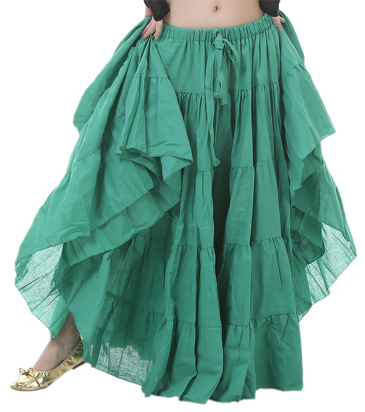 Astage Woman Belly Dance Full Circle Maxi Trible Skirts Linen Bohe Dress