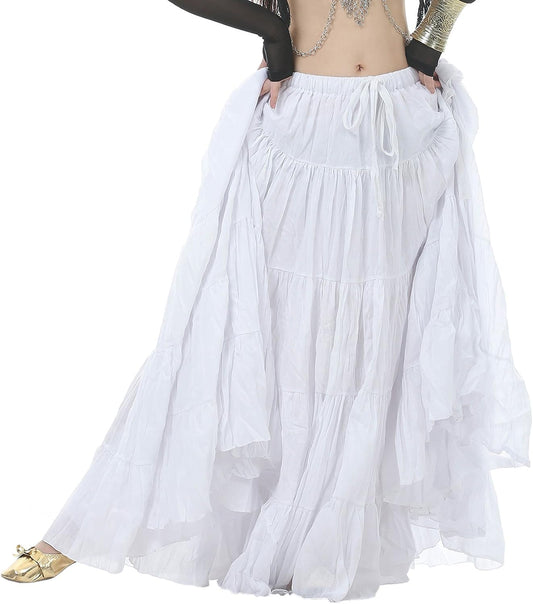 Astage Woman Belly Dance Full Circle Maxi Trible Skirts Linen Bohe Dress